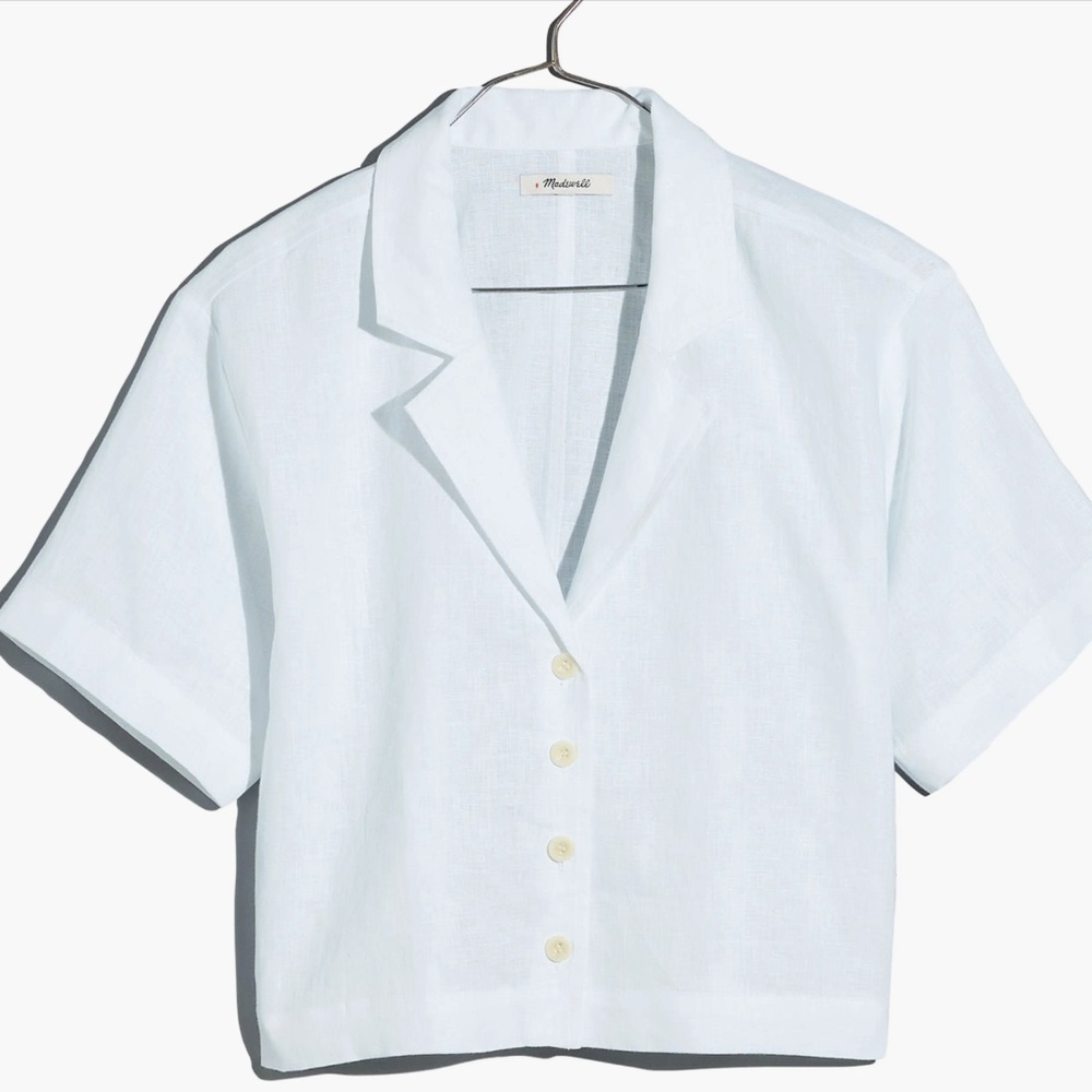 Madewell Resort Linen Crop Shirt